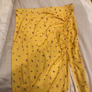 Midi Yellow Flower Skirt (L)